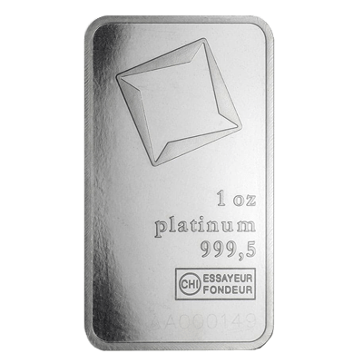 A picture of a 1 oz Valcambi Platinum Bar